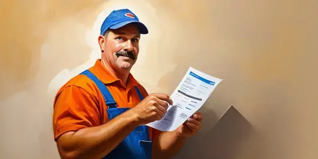 24 Hour Plumbers professional holding a work order