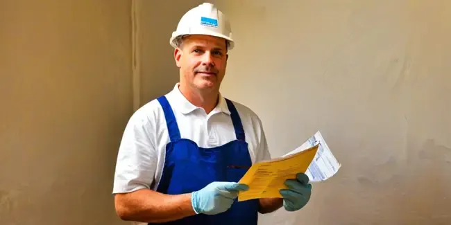Asbestos Abatement Contractors holding an invoice