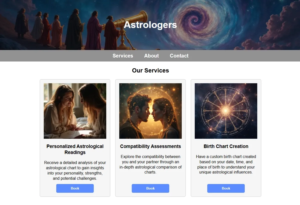 Astrologers professional working at a laptop