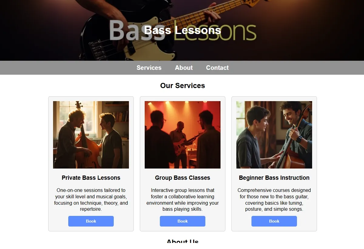 Bass Lessons professional working at a laptop
