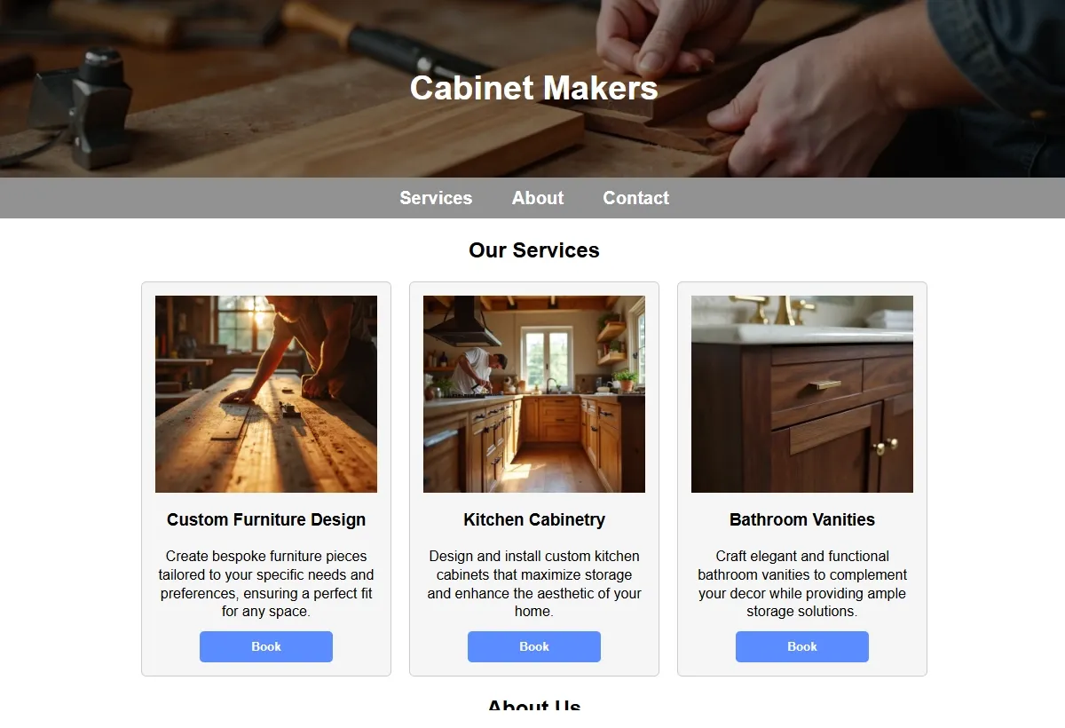 Cabinet Makers professional working at a laptop