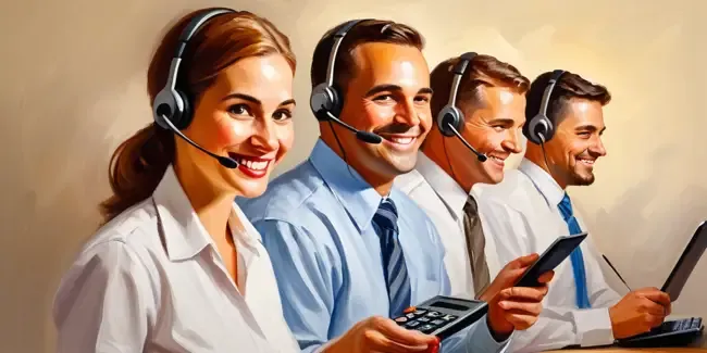 Call Center Agents professional holding a basic calculator