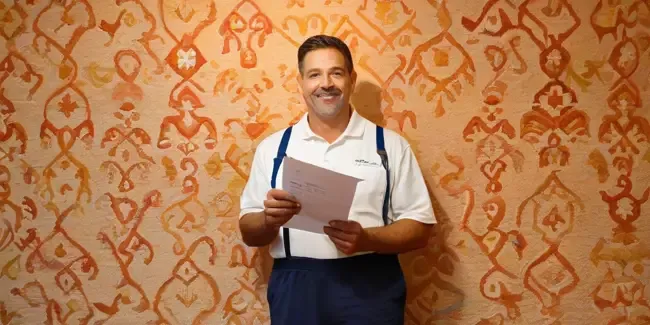 Carpet Installation professional holding an estimate