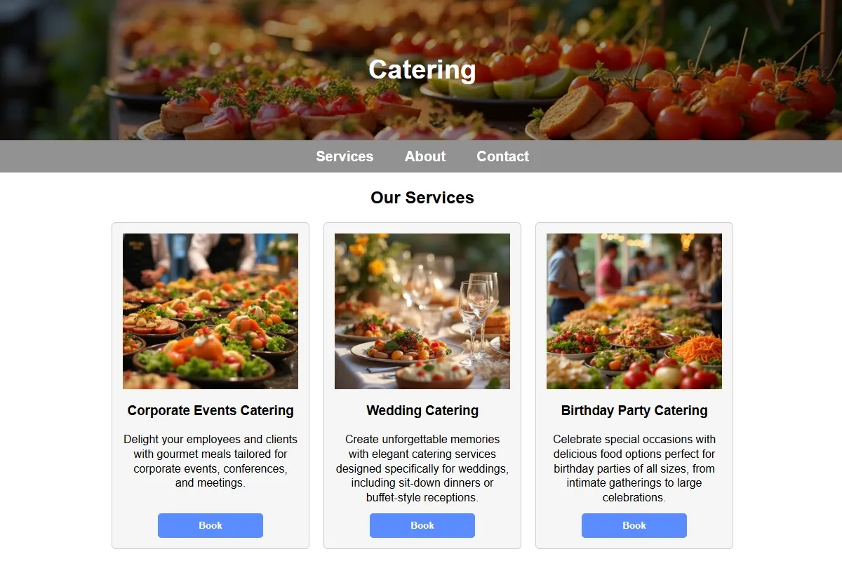 Catering professional working at a laptop