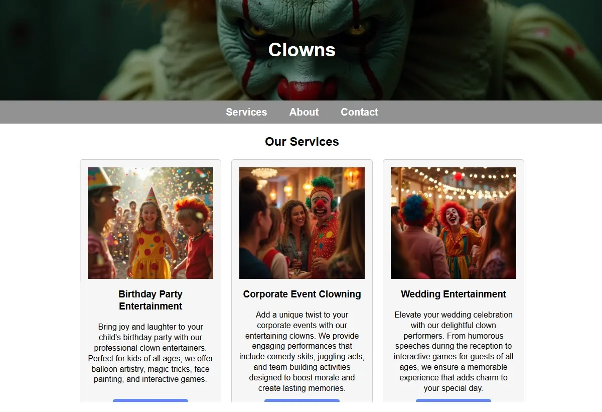 Clowns professional working at a laptop