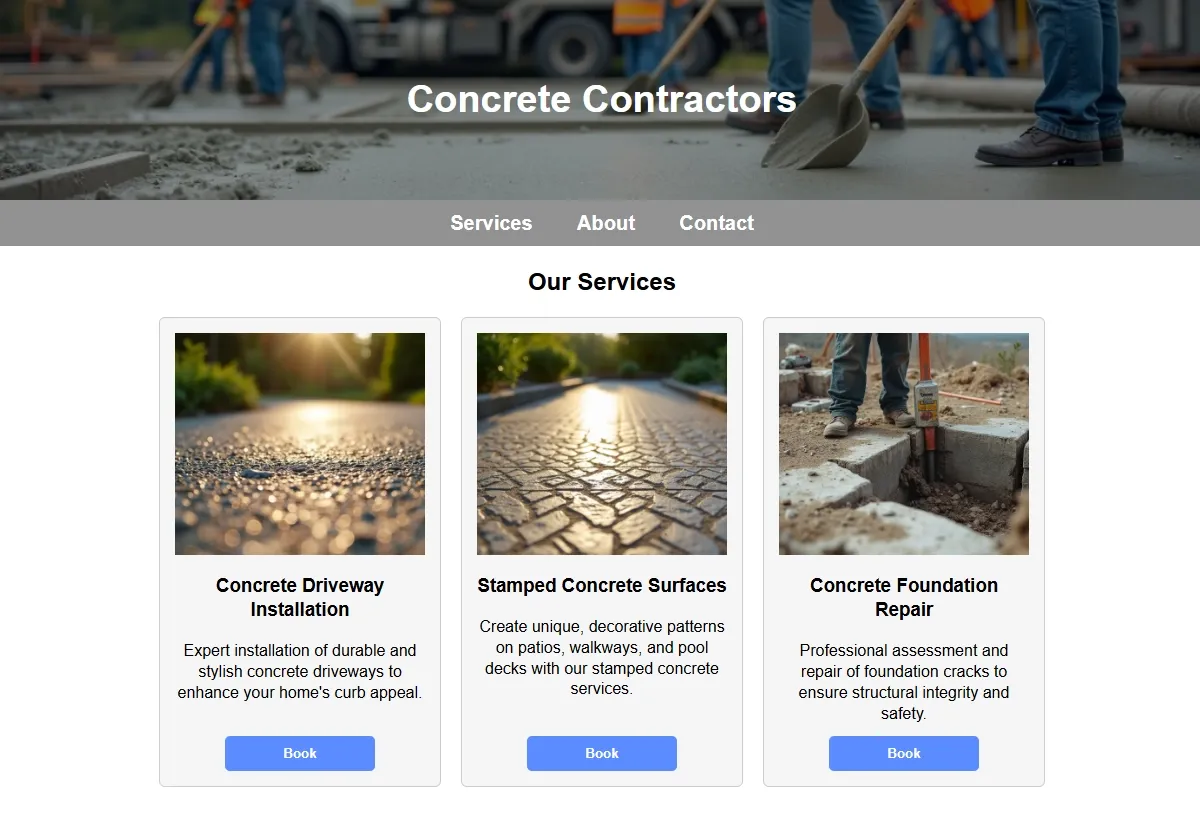 Concrete Contractors professional working at a laptop