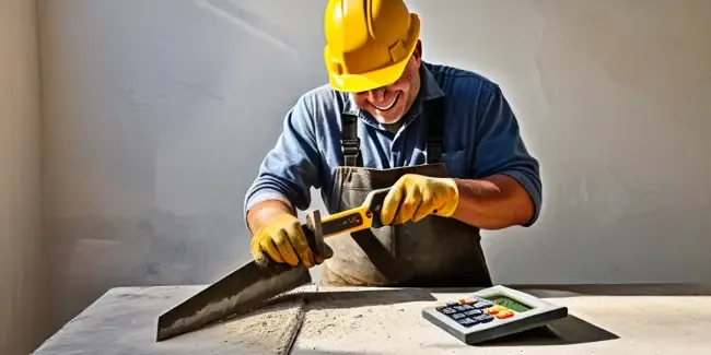 Concrete Saw Cutting Companies holding a basic calculator