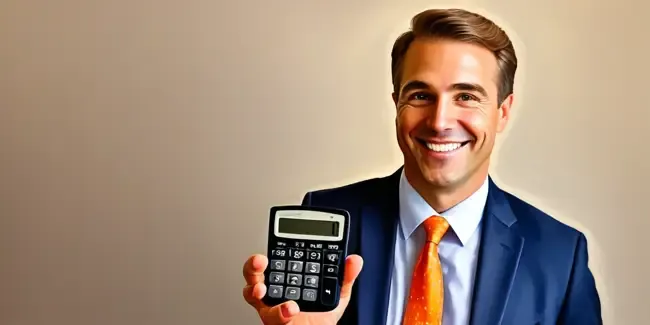 Corporate Law Attorneys professional holding a basic calculator