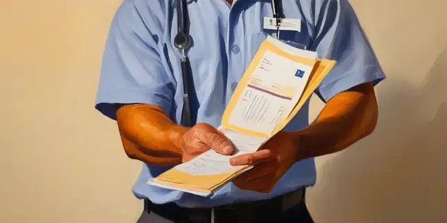 Cpr Training holding an invoice