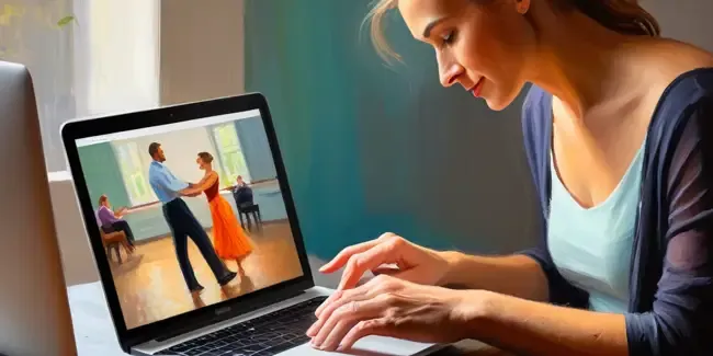 Dance Lessons professional working at a laptop
