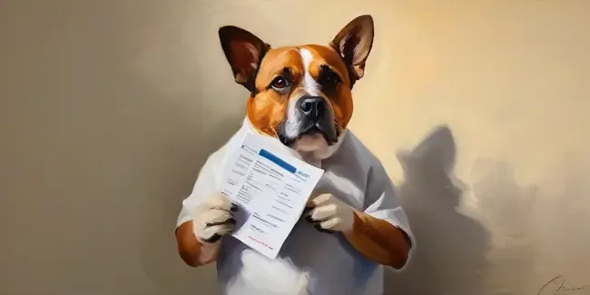 Dog Grooming holding an work order
