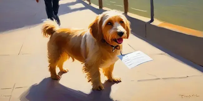 Dog Walking holding an invoice