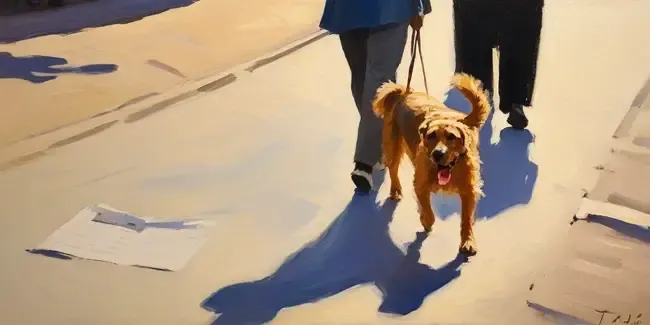 Dog Walking holding an work order