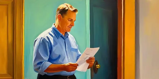 Doors professional holding an estimate