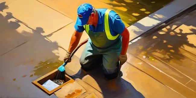 Drain Cleaning professional holding an estimate