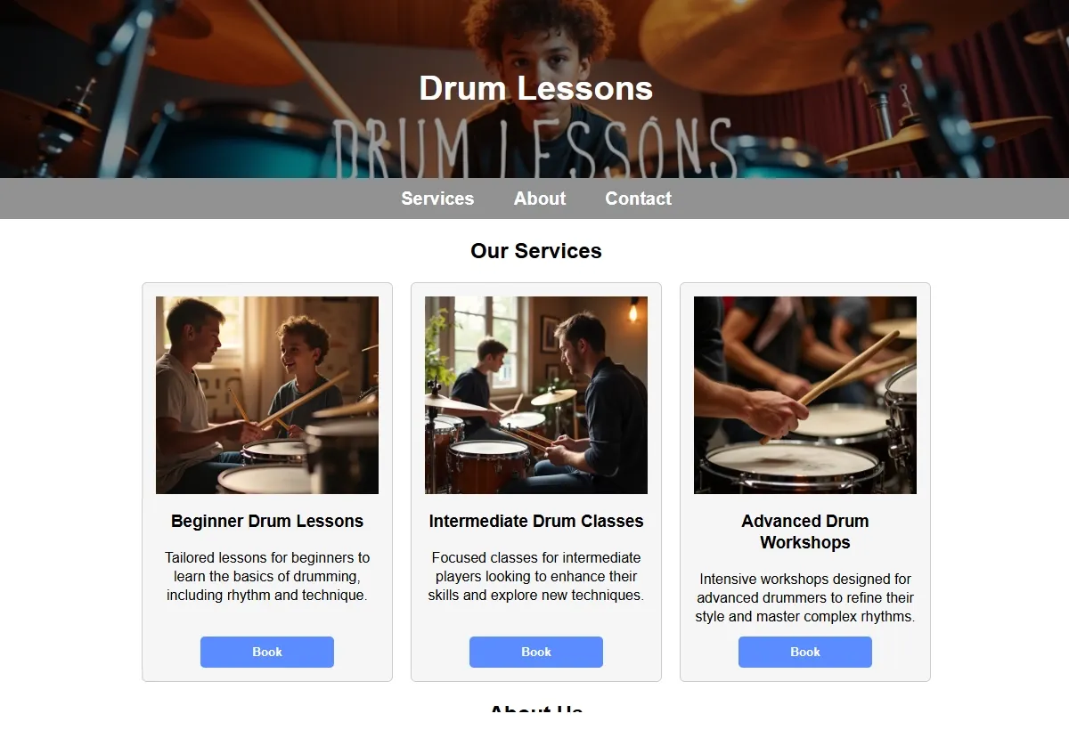 Drum Lessons professional working at a laptop