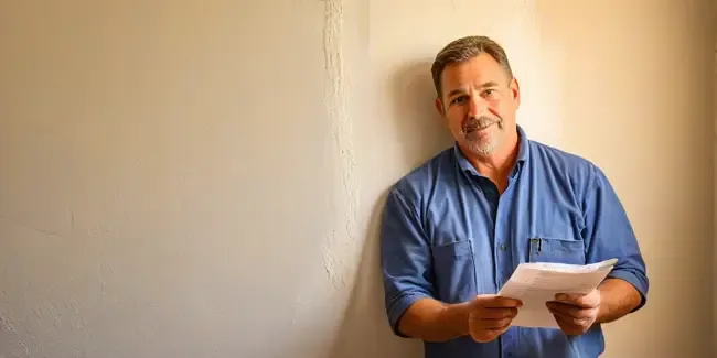 Drywall Repair professional holding an estimate
