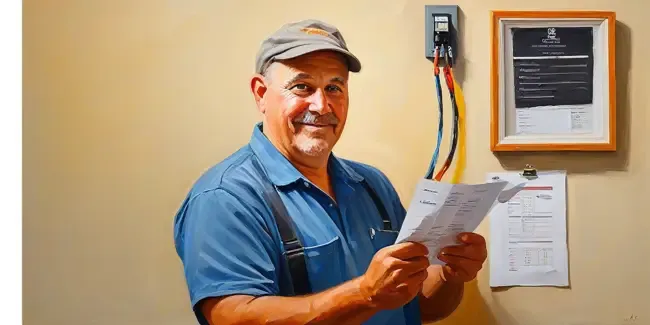 Electrical Wiring And Panel Upgrade professional holding an estimate