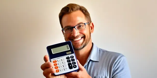 Epoxy Flooring holding a basic calculator