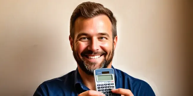 Event Photographers professional holding a basic calculator