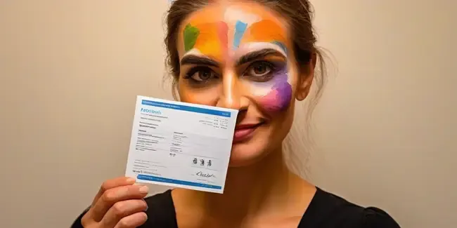 Face Painting professional holding an estimate
