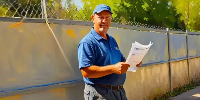 Fence Painters professional holding a work order
