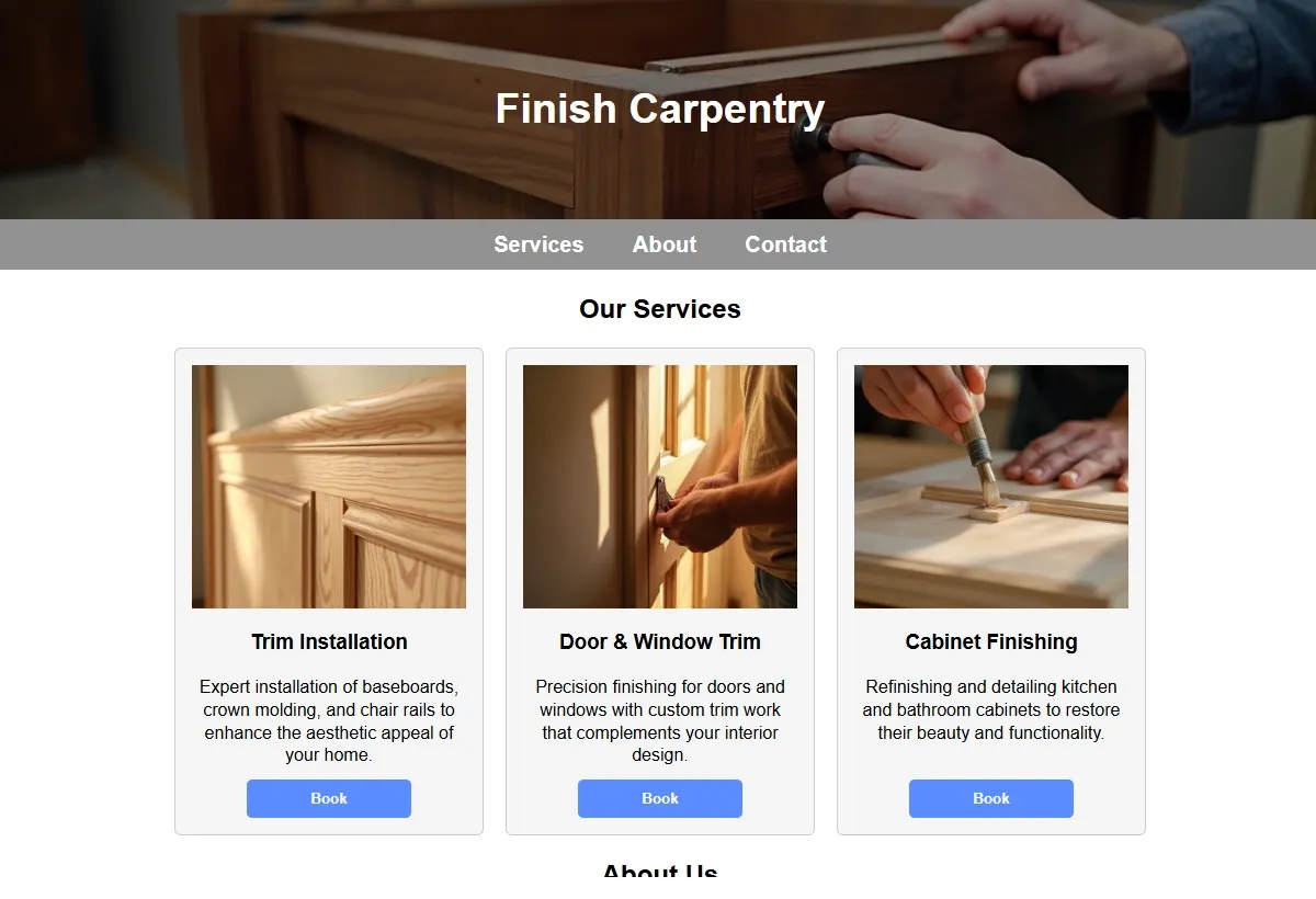 Finish Carpentry professional working at a laptop