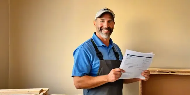 Finish Carpentry professional holding a work order