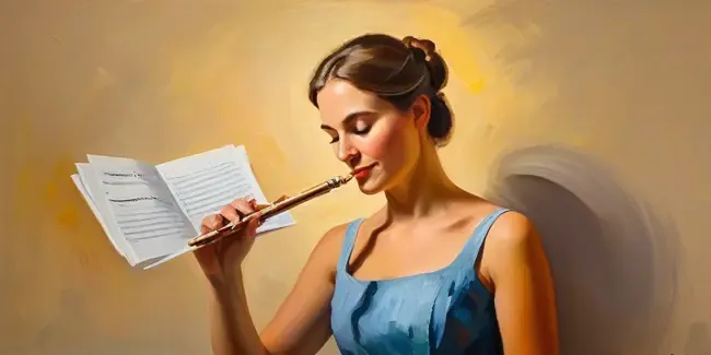 Flute Lessons holding an work order