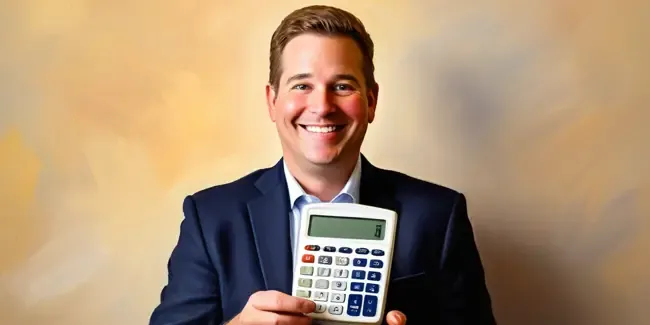 Fundraising Event Planning professional holding a basic calculator