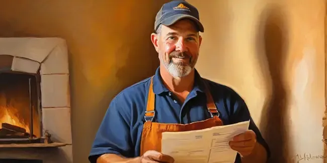 Furnace Repair professional holding an estimate