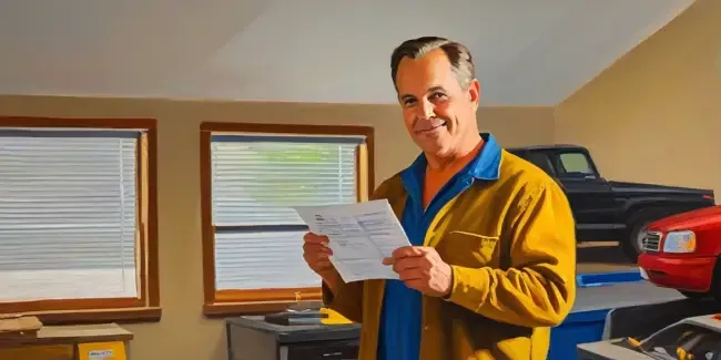 Garage Addition professional holding an estimate