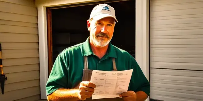 Garage Door Repair professional holding a work order