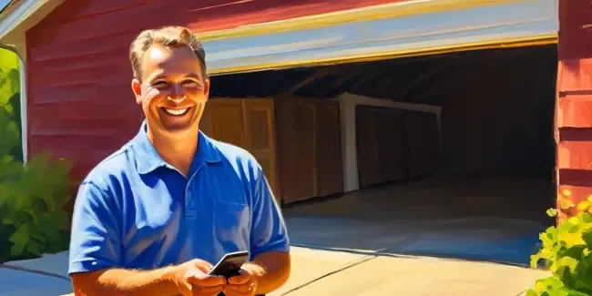 Garage Doors holding a basic calculator