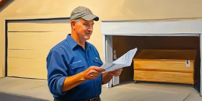 Garage Doors holding an work order