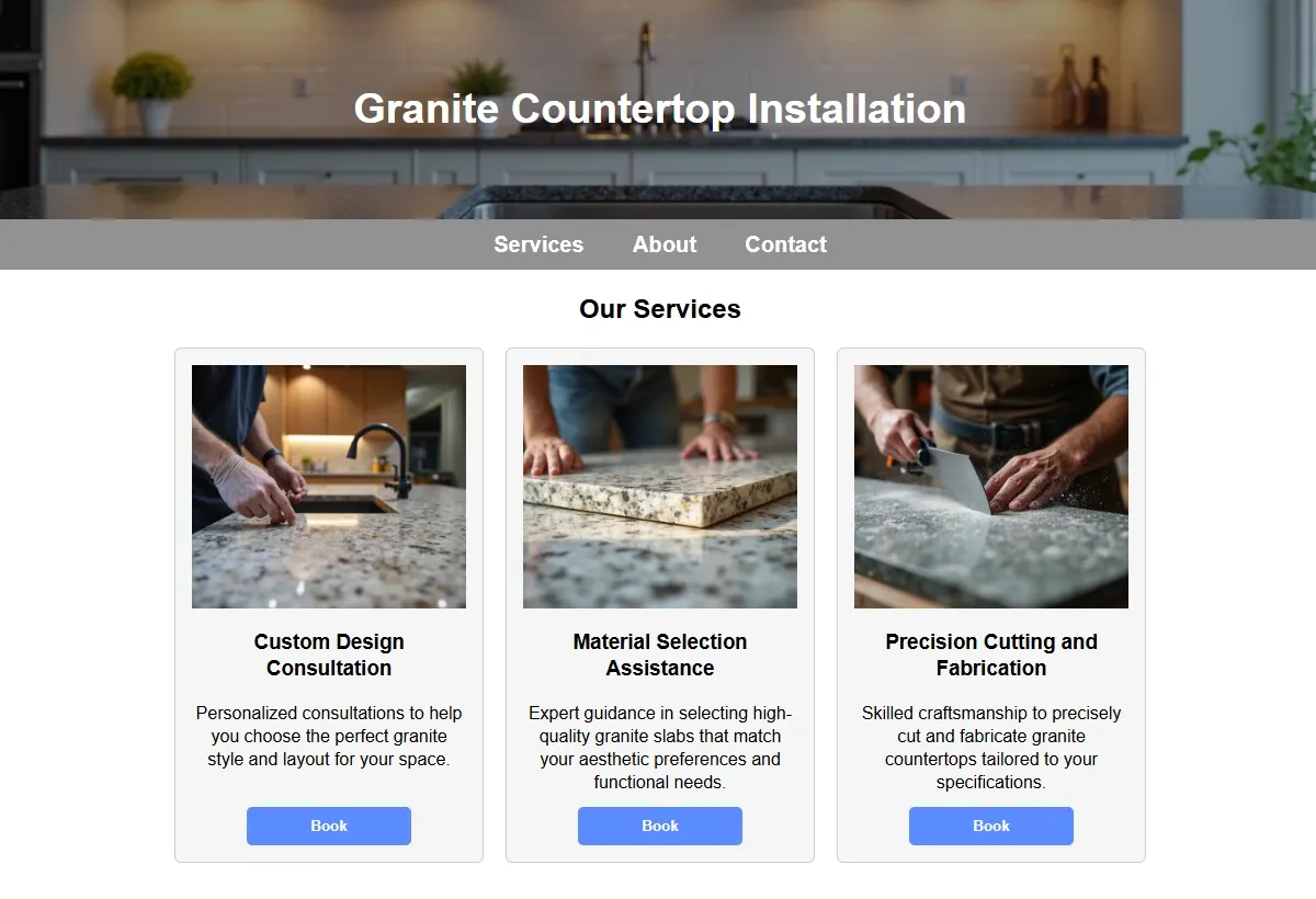 Granite Countertop Installation professional working at a laptop