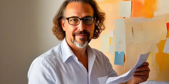 Graphic Designers professional holding a work order