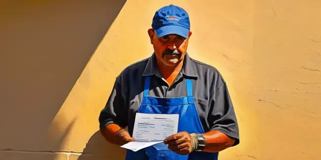 Gutter Cleaners holding an invoice