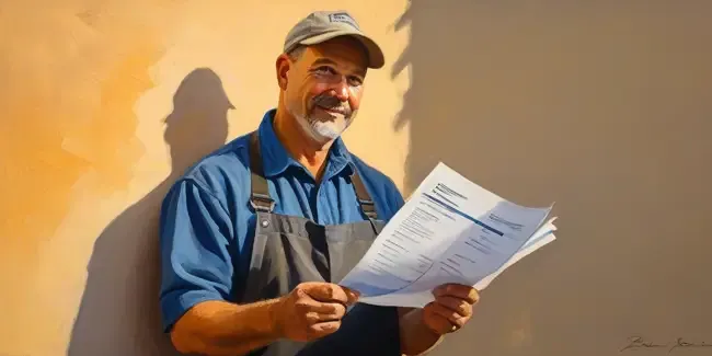 Gutter Repair professional holding an estimate