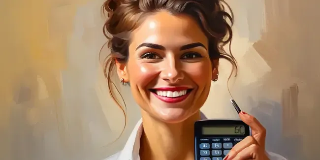 Hair Stylists professional holding a basic calculator