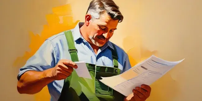 Handyman professional holding an estimate