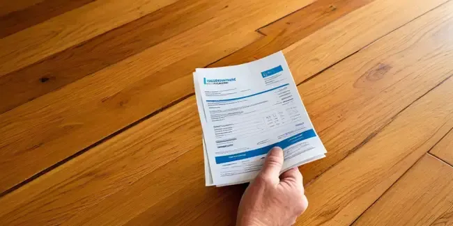 Hardwood Floor Refinishing holding an estimate