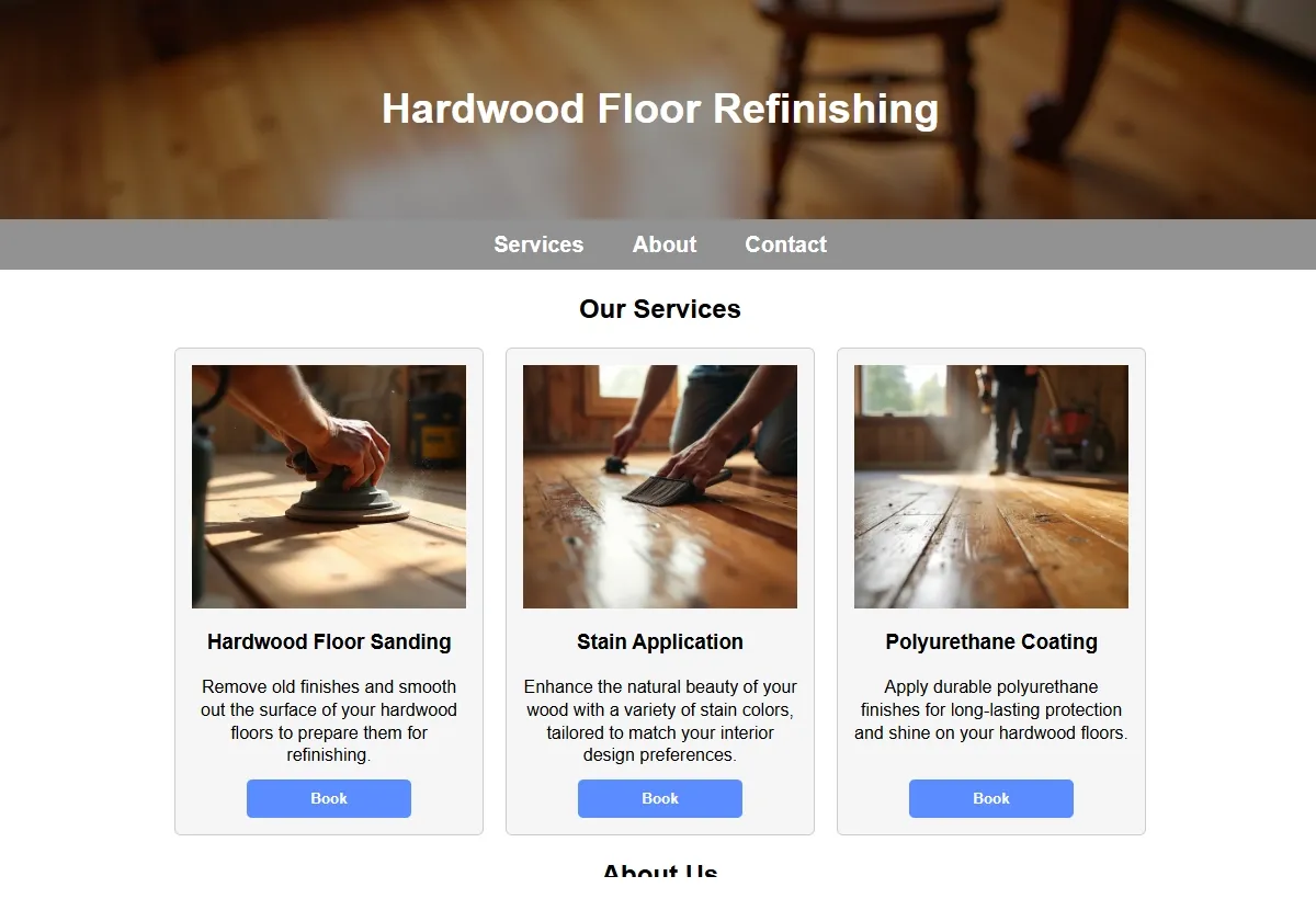 Hardwood Floor Refinishing looking at a laptop