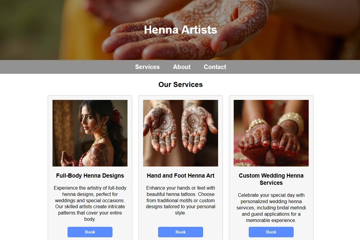 Henna Artists professional working at a laptop
