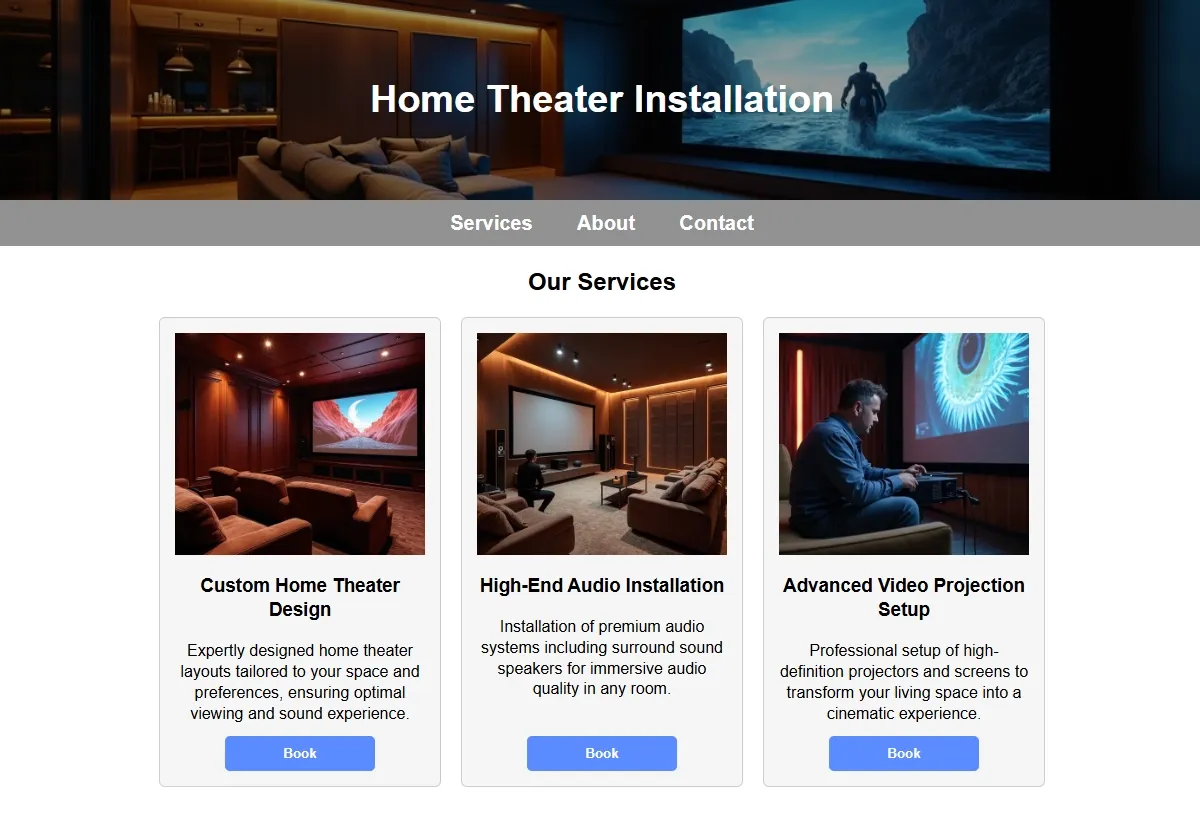Home Theater Installation professional working at a laptop