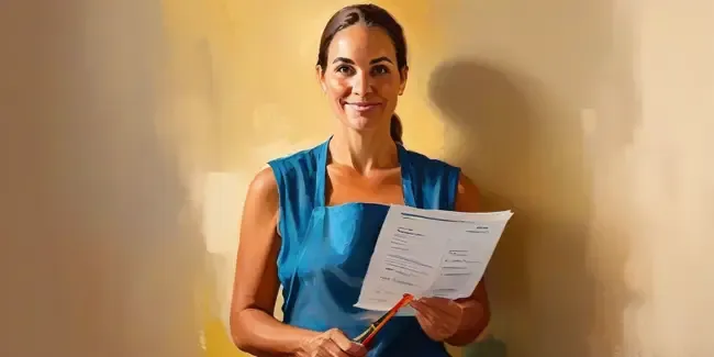 House Cleaning holding an work order