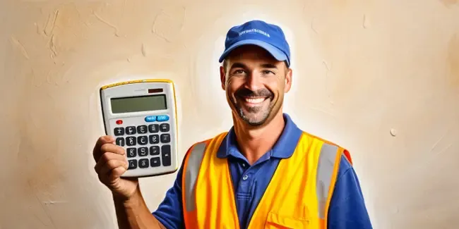 Junk Removal holding a basic calculator