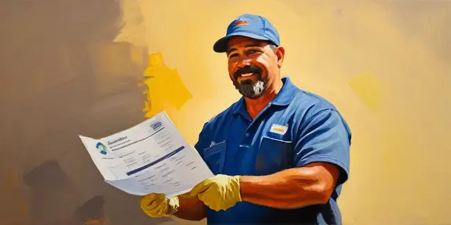 Junk Removal professional holding a work order