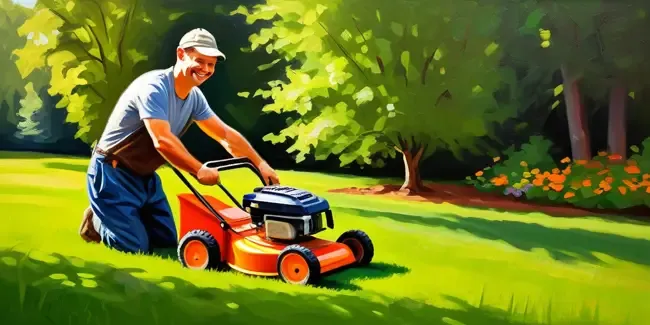 Lawn Mower Repairs professional holding a basic calculator