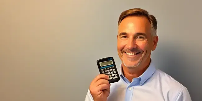 Life Coach professional holding a basic calculator